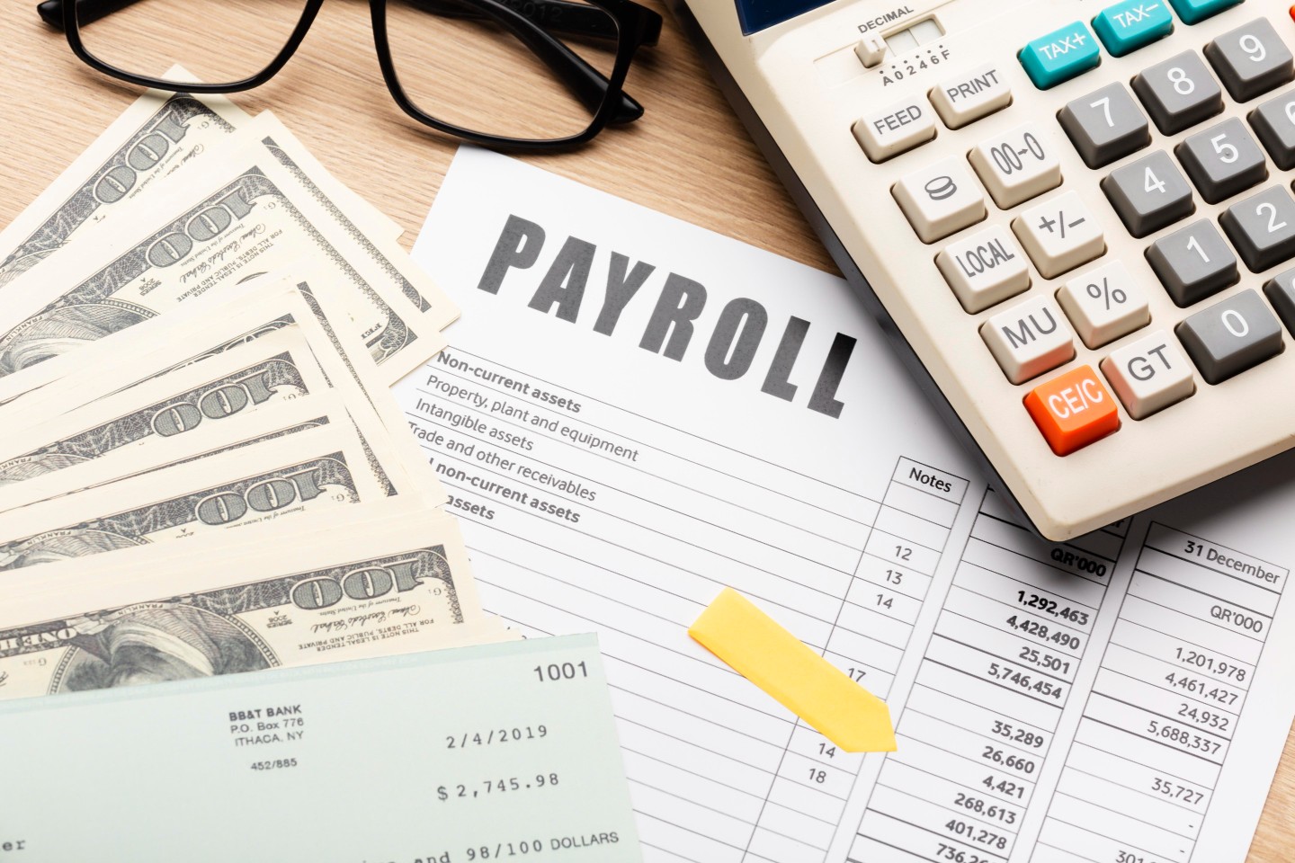 Payroll management system interface